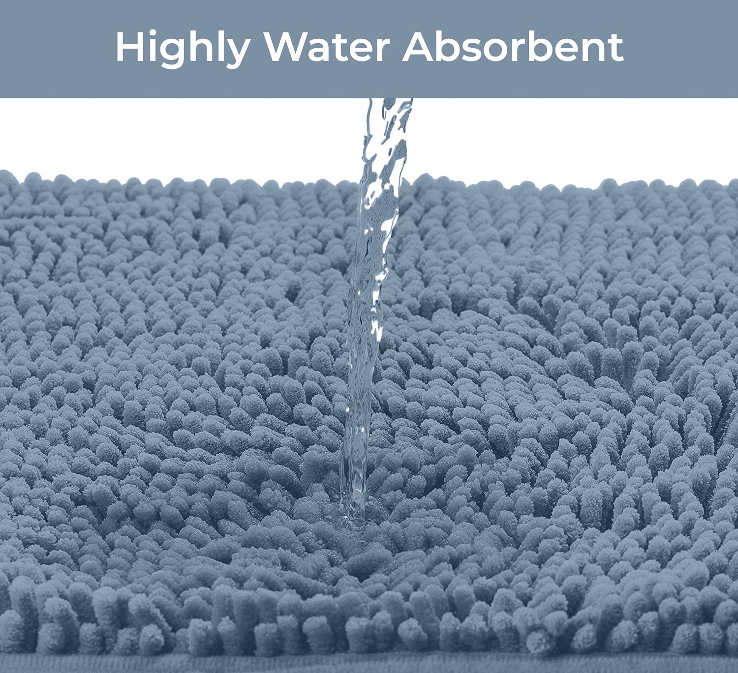 Luxurux 1    Plush Chenille Bath Rug - Super Soft, Non-Slip, And Highly Absorbent Bathroom Mat, Machine Washable For Easy Care (